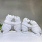 Hand Carved Wite Jade Wrestling Bears Free Form Crystal Healing Bulk Wholesale