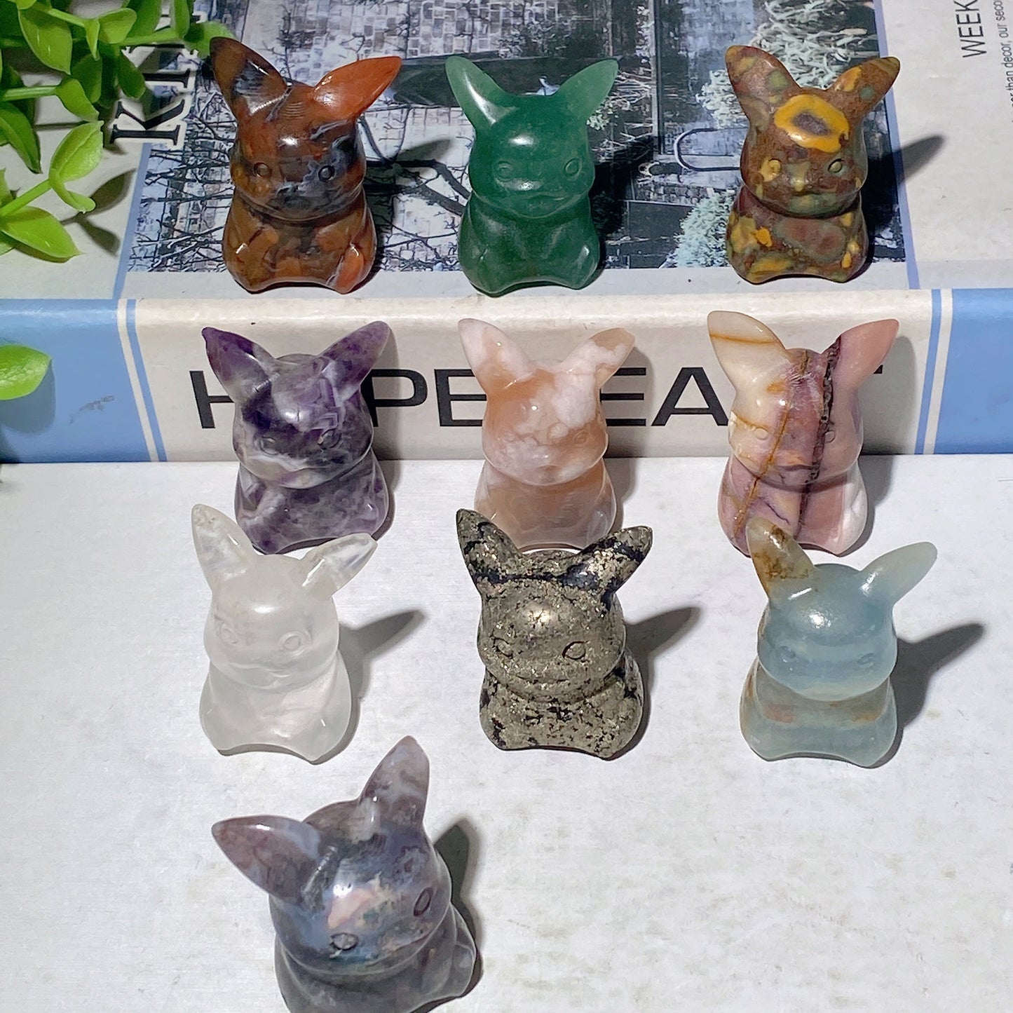 1.3" Mixed Crystal Mini Pikachu Carvings Bulk Wholesale