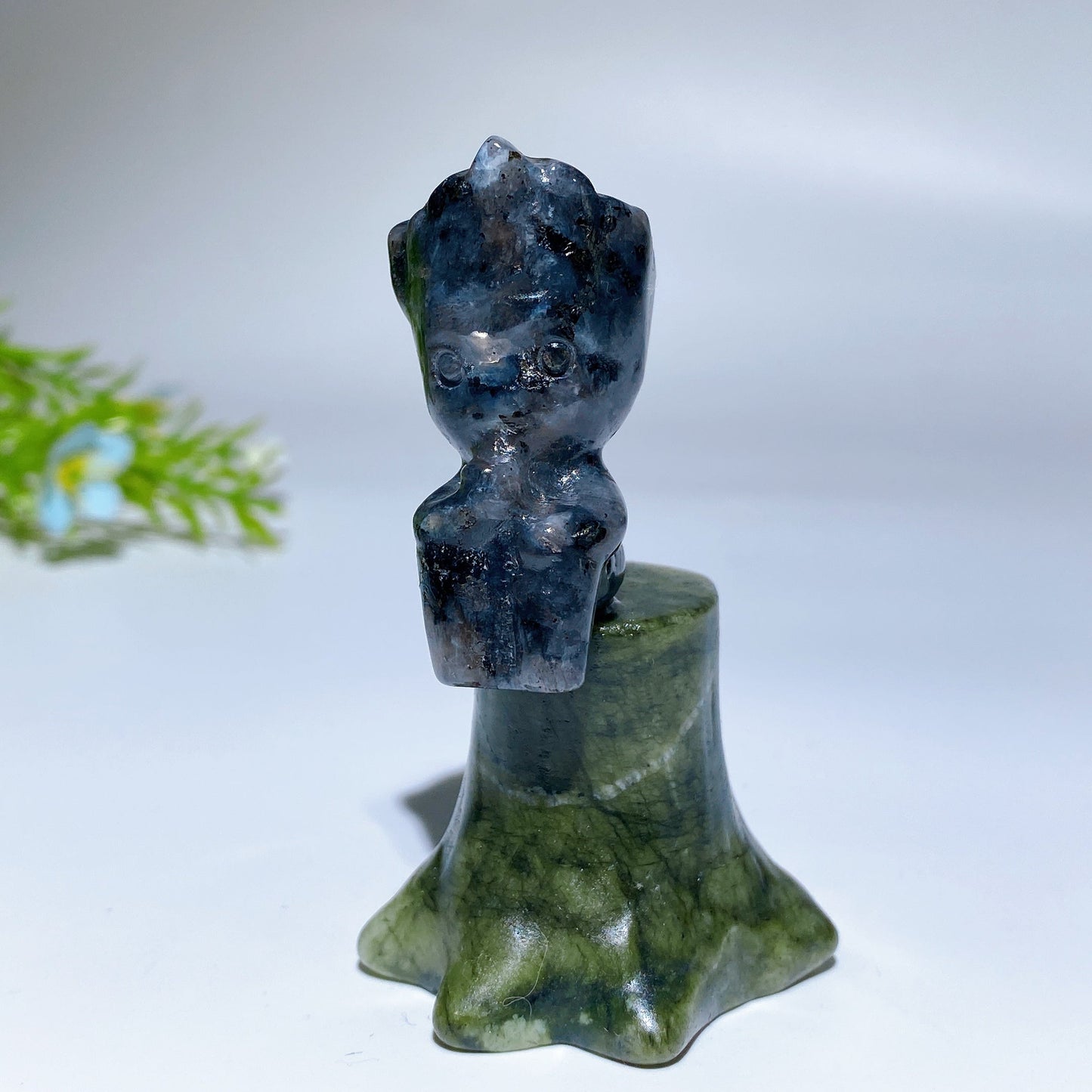3.0" Crystal Groot on Serpentine Stump Carving Crystal Healing Bulk Wholesale