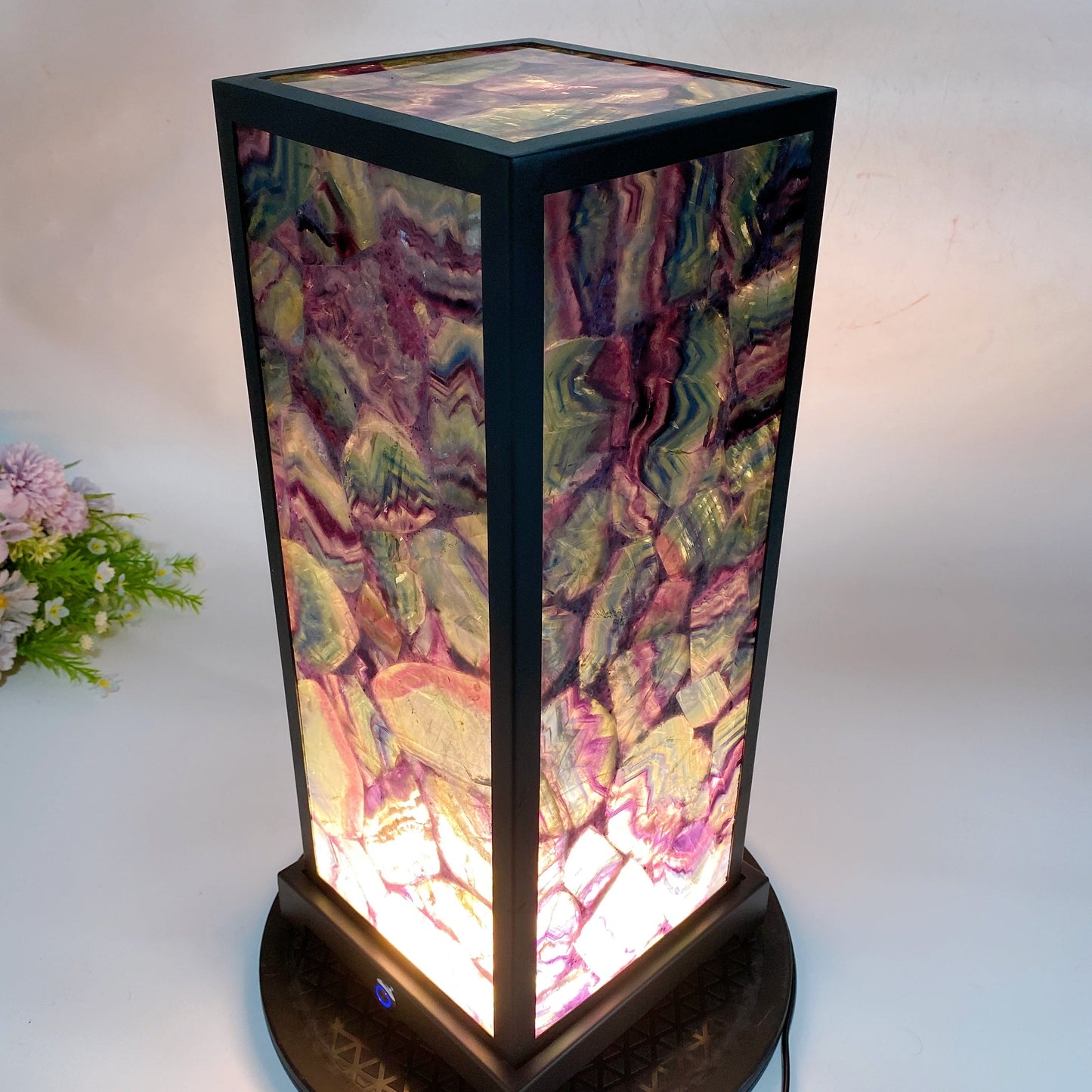 46.5cm Rainbow Fluorite Lamp Crystal Healing Bulk Wholesale