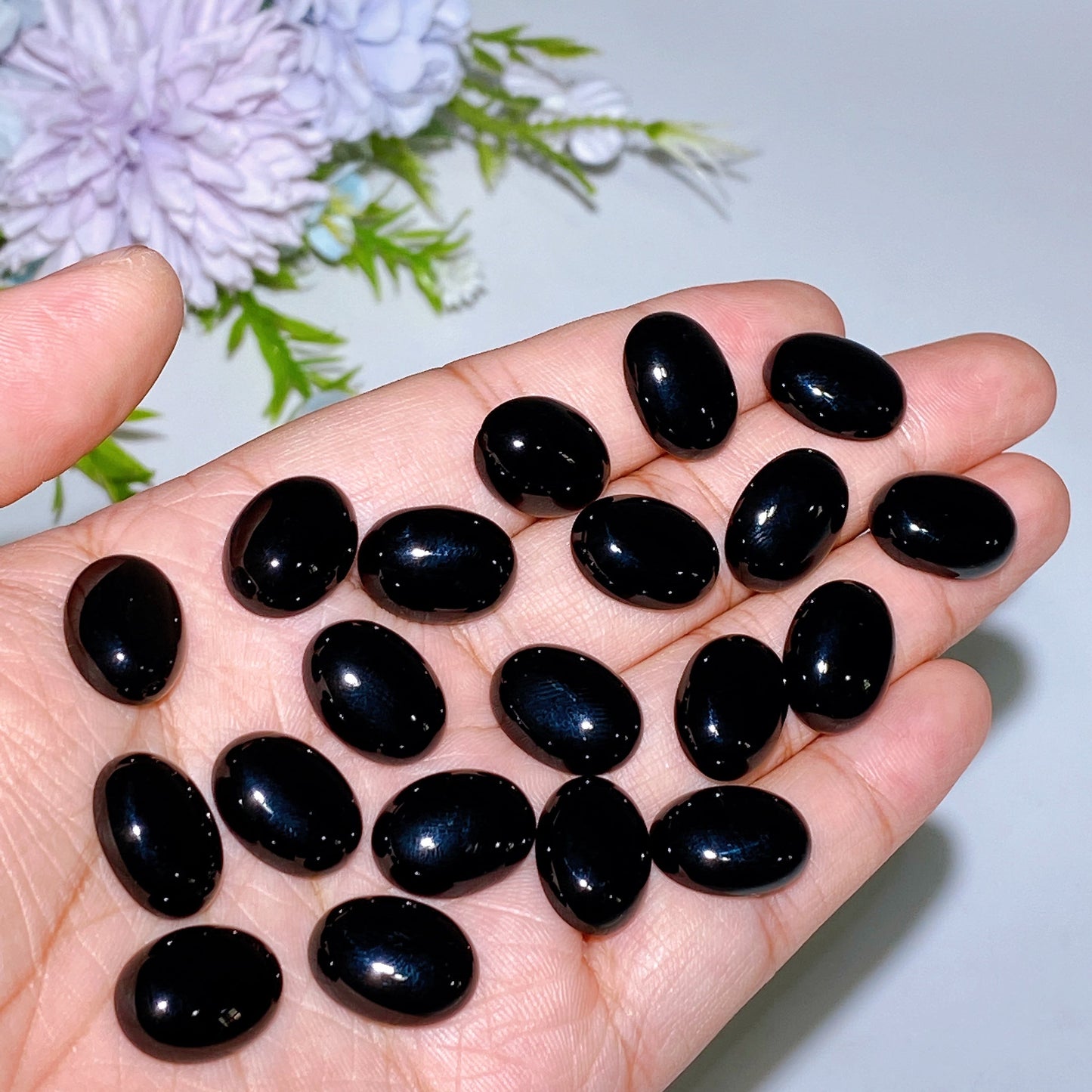 16mm Black Onyx Oval Cabochon for Jewelry DIY Crystal Healing Bulk Wholesale