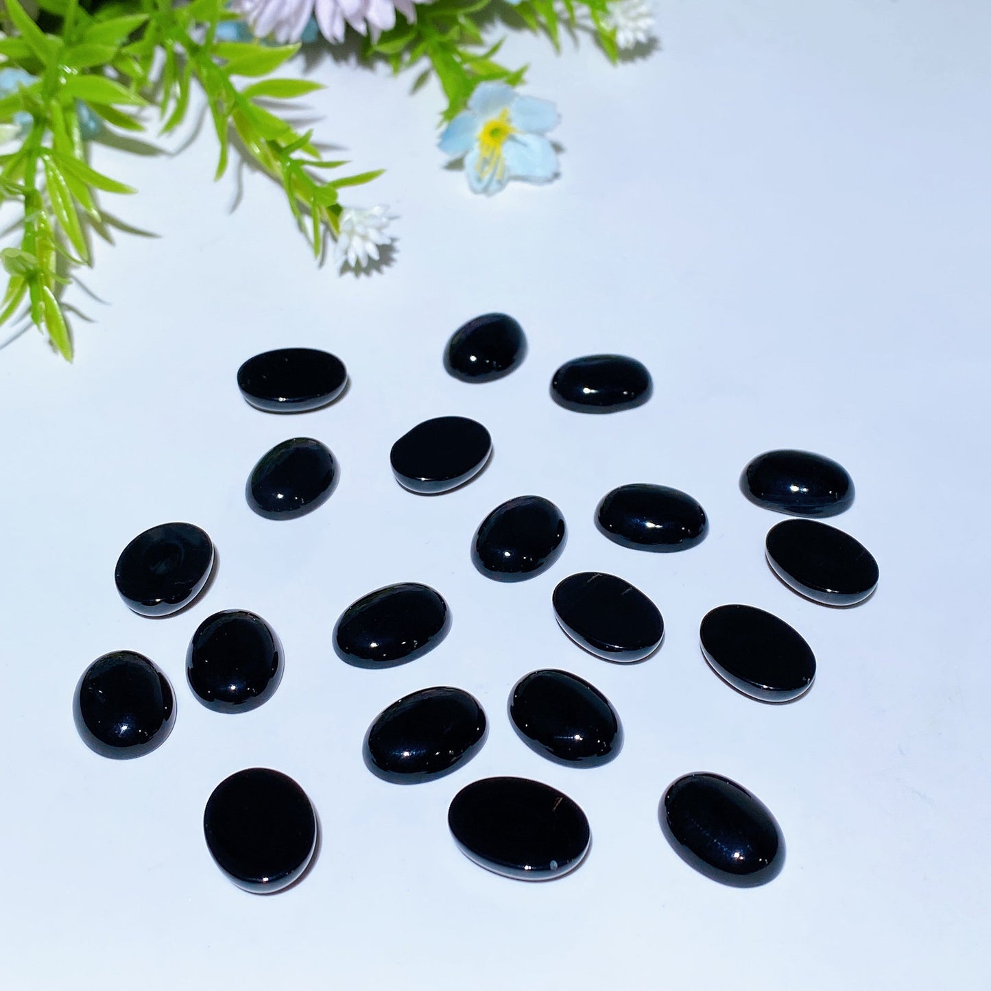 16mm Black Onyx Oval Cabochon for Jewelry DIY Crystal Healing Bulk Wholesale