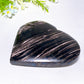 5.0" Large Unique Hypersthene Heart Carving with Stand Crystal Healing Bulk Wholesale
