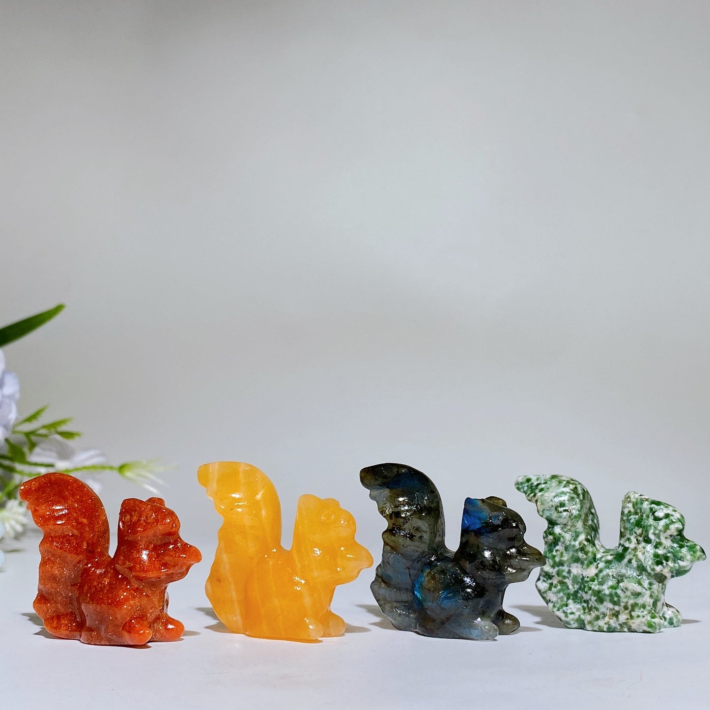 1.6" Crystal Squirrel Carving Crystal Healing Bulk Wholesale