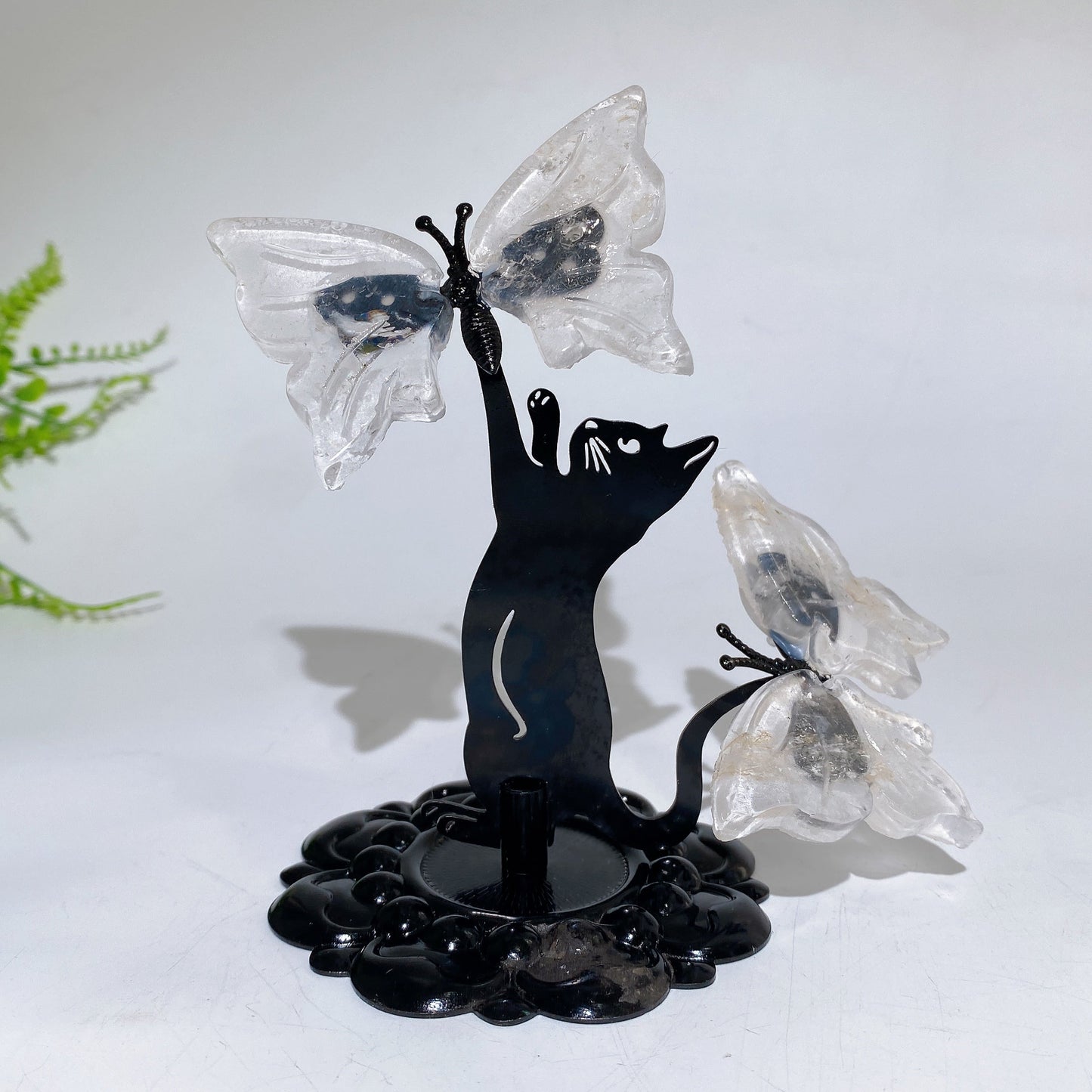 Crystal Cat Catching Butterfly Crystal Healing Bulk Wholesale
