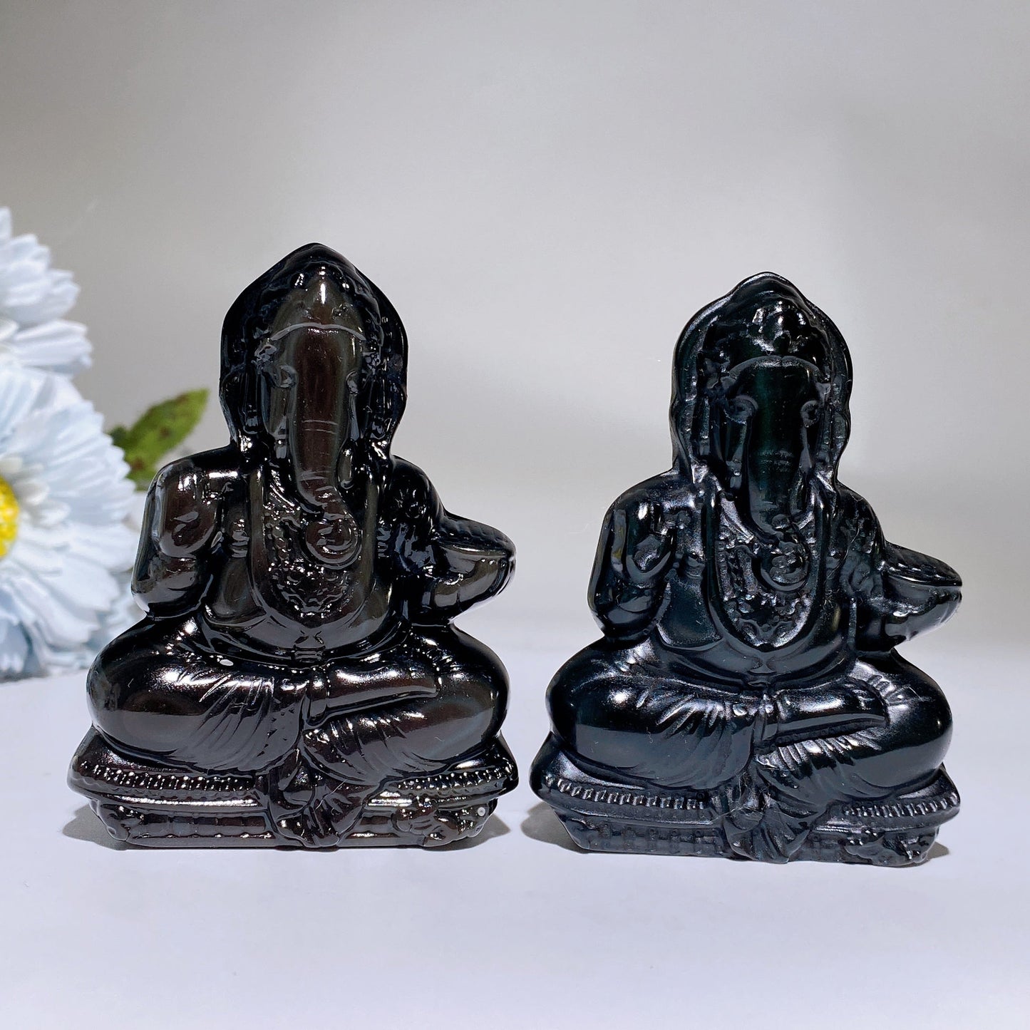 3.2" Rainbow Obsidian Ganesha Carving Crystal Healing Bulk Wholesale