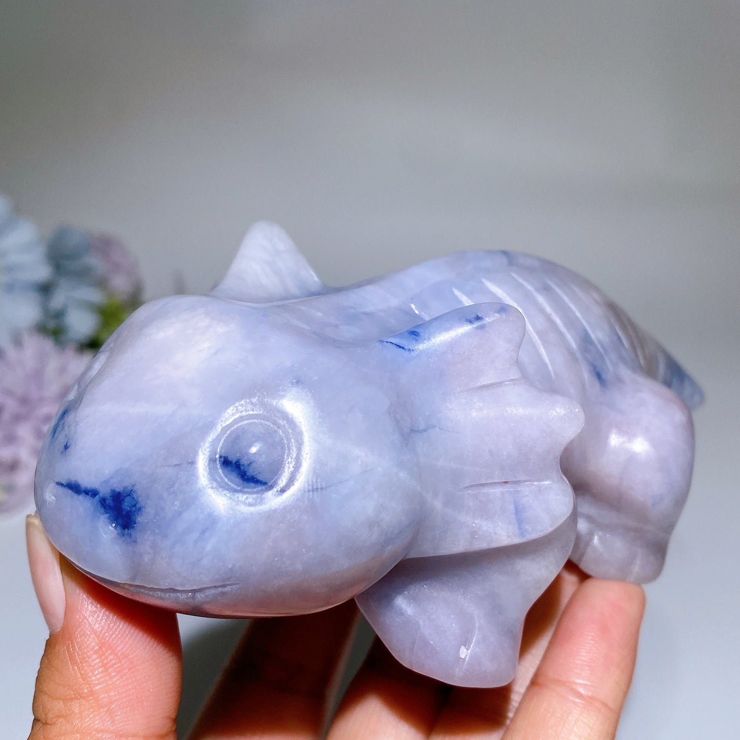 5.8" UV Reactive Sodalite Salamander Carving Crystal Healing Bulk Wholesale