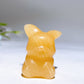 1.4" Orange Calcite Pikachu Pokemon Carving Crystal Healing Bulk Wholesale