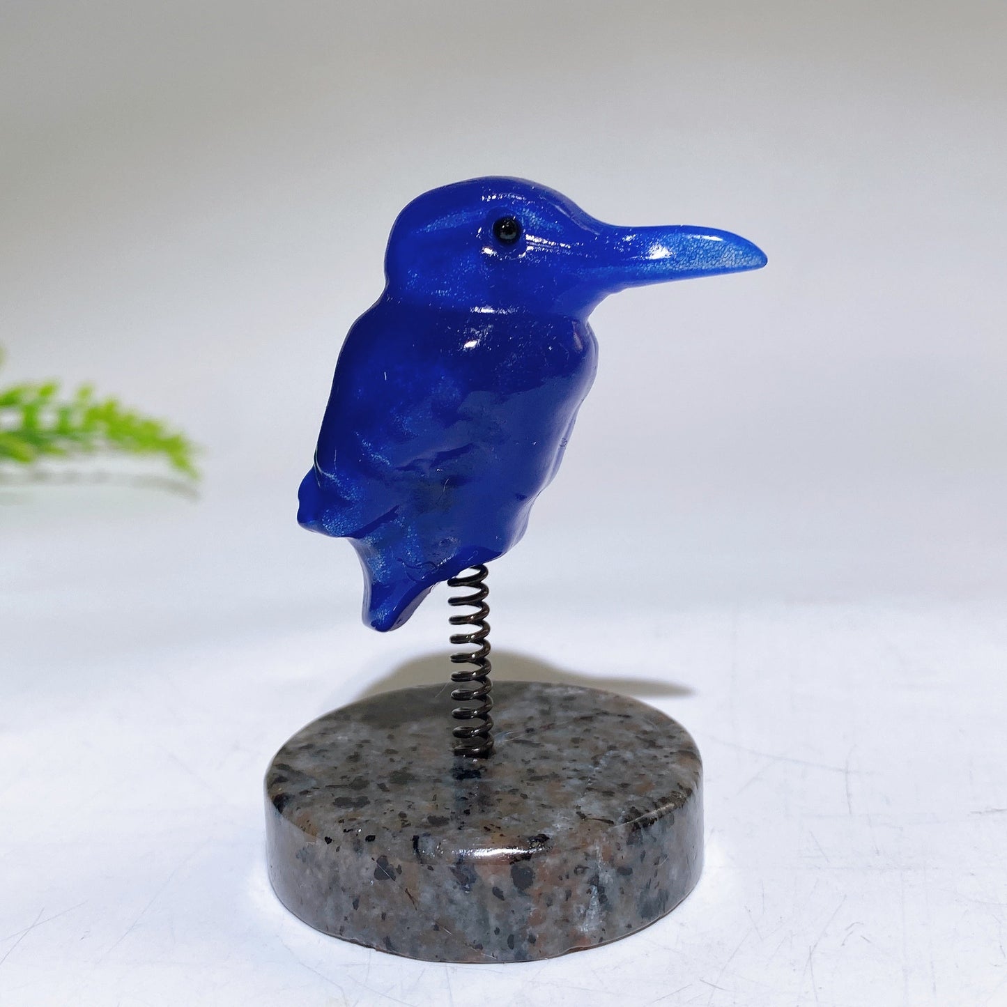 Cat's Eye Hummingbird on Spring with UV Reactive Yooperlite Base Free Form Crystal Healing Bulk Wholesale