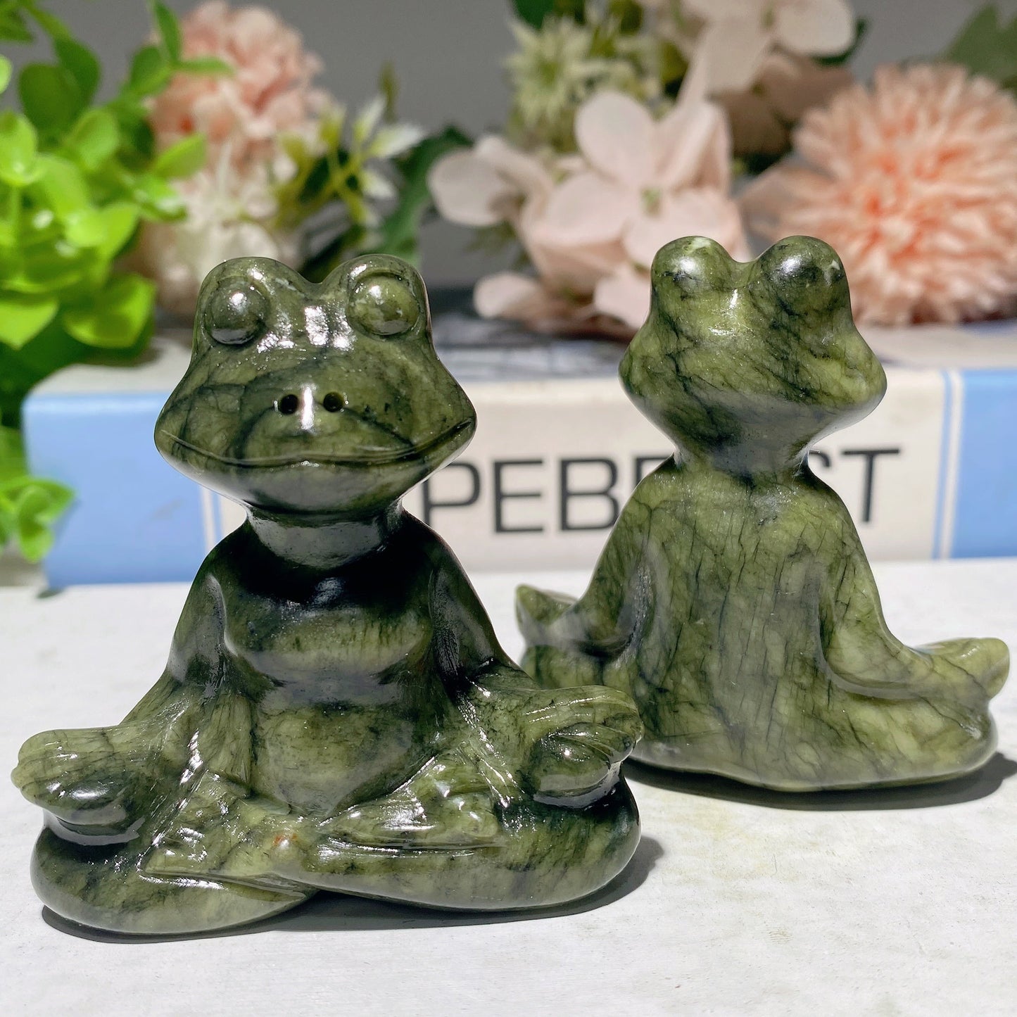 2.3"-3.0" Serpentine Yoga Frog Carvings Bulk Wholesale