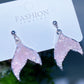 Alloy Metal Crystal Chips Fish Tail Design Earrings Crystal Healing Bulk Wholesale