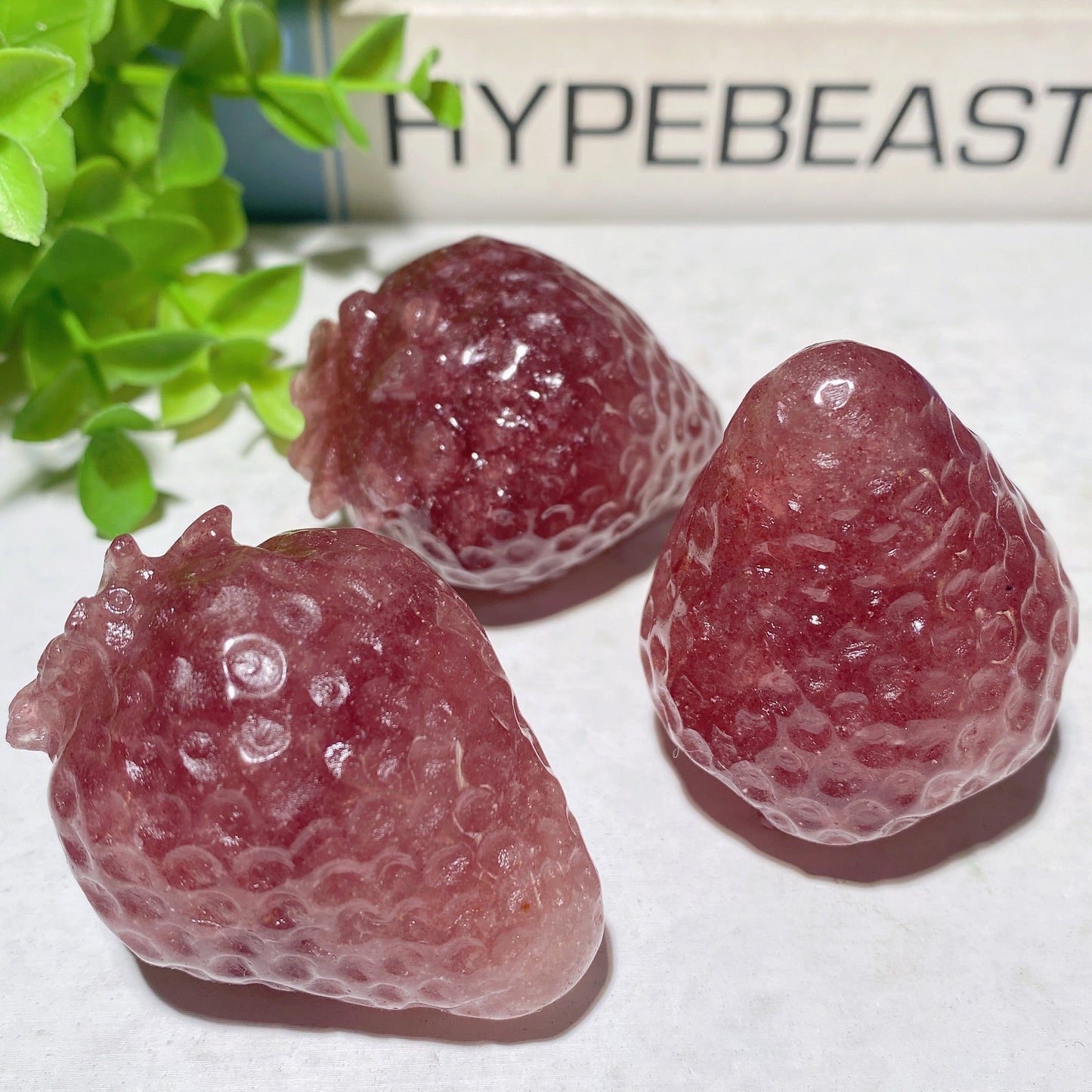 1.9" Strawberry Quartz Strawberry Shape Carvings Bulk Wholesale