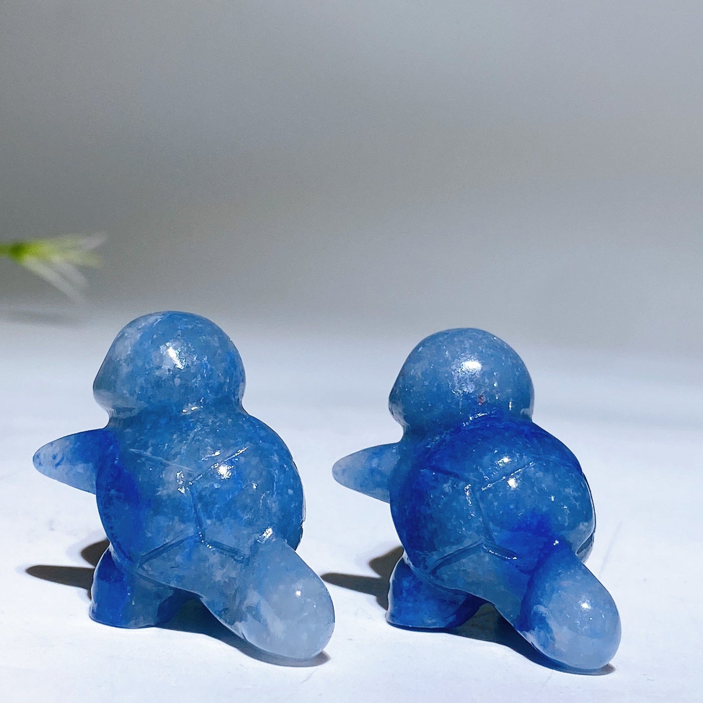 1.4" Blue Aventurine Squirtle Pokemon Carving Crystal Healing Bulk Wholesale