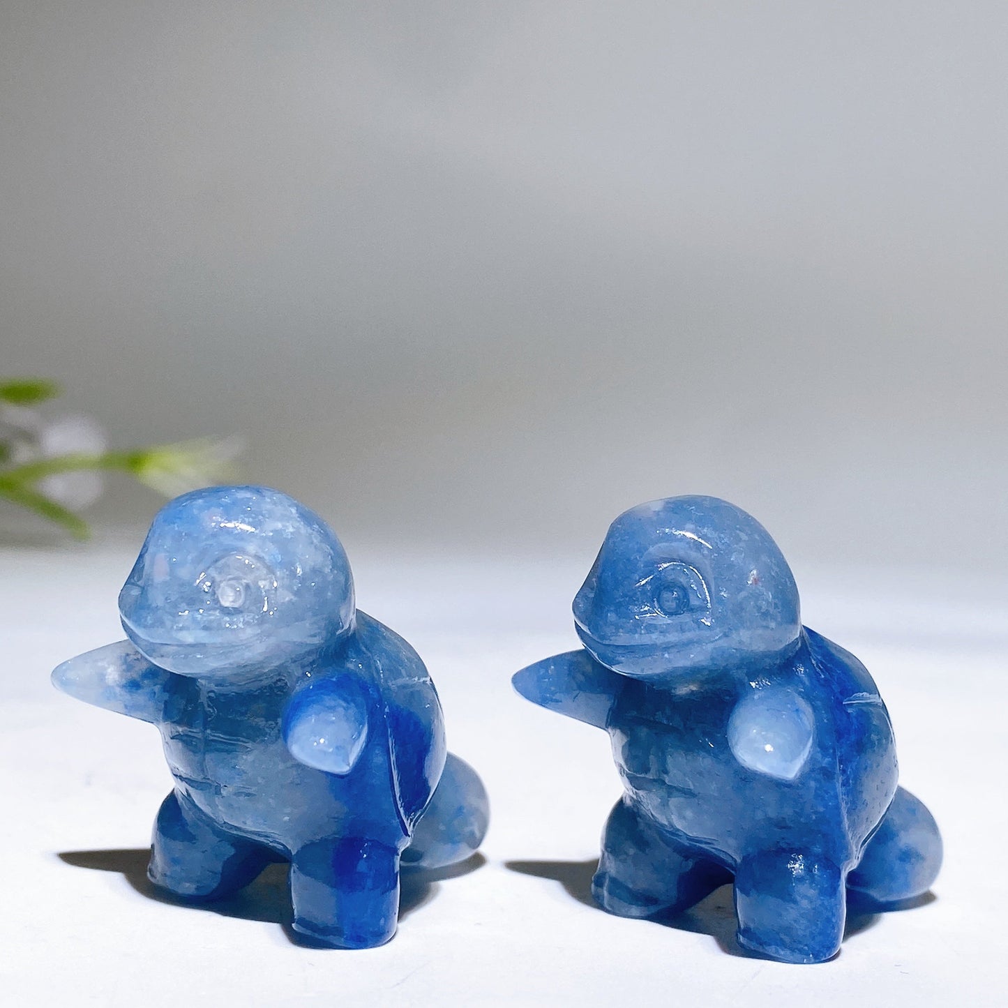 1.4" Blue Aventurine Squirtle Pokemon Carving Crystal Healing Bulk Wholesale