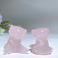 1.1" Rose Quartz MEW Pokemon Carving Crystal Healing Bulk Wholesale