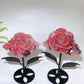 Natural Sakura Rhodonite Peony Flower Carving with Stand Crystal Healing Bulk Wholesale