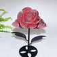 Natural Sakura Rhodonite Peony Flower Carving with Stand Crystal Healing Bulk Wholesale