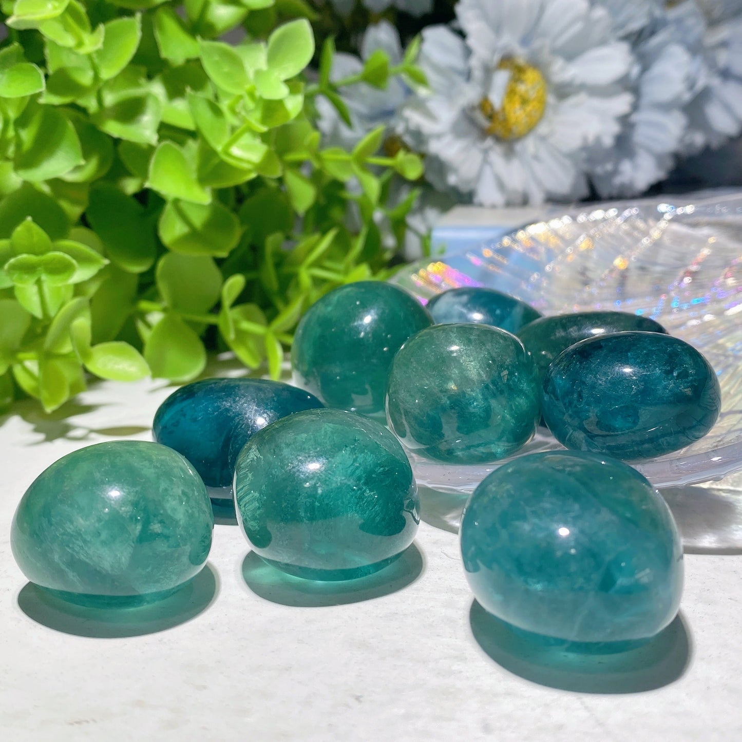 2-3cm Blue Green Fluorite Tumbles Bag Bulk Wholesale