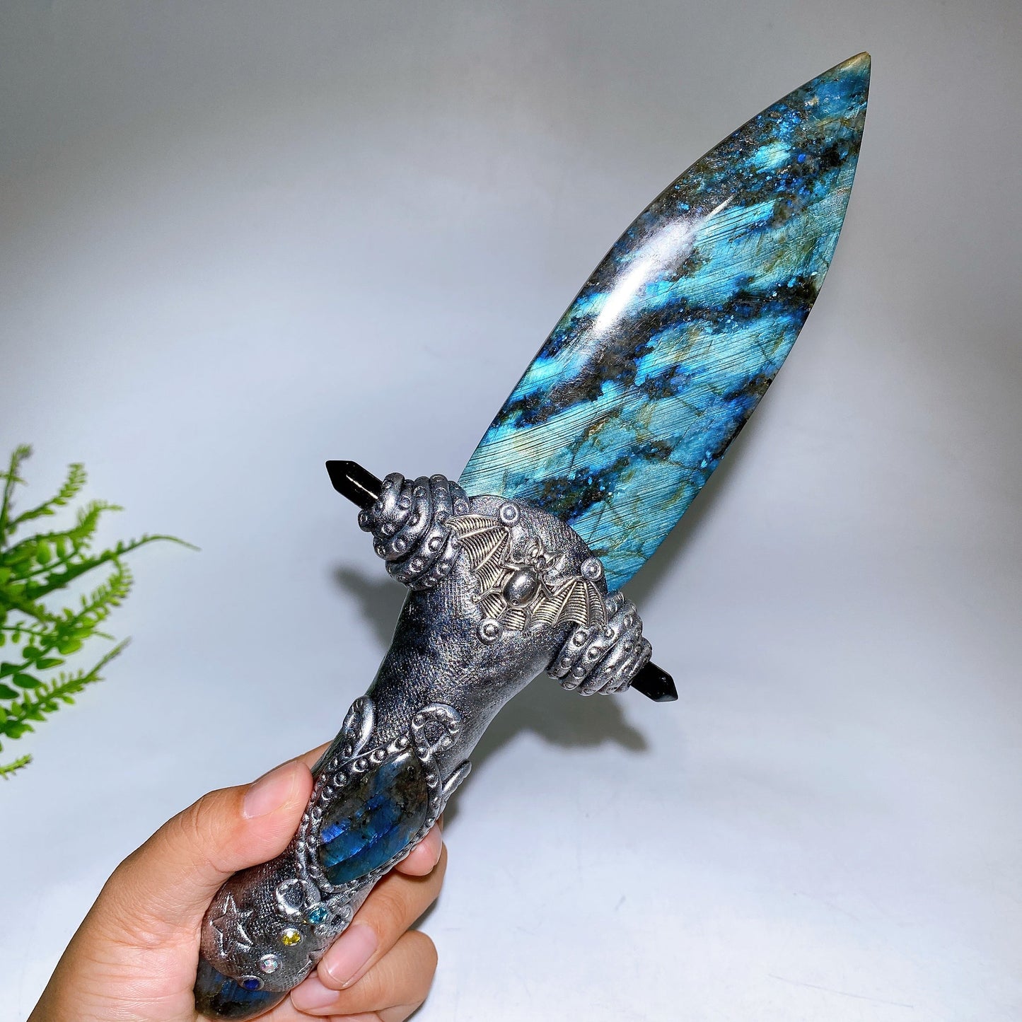 Natural Crystal Sword Carving with Resin Handle Crystal Healing Bulk Wholesale