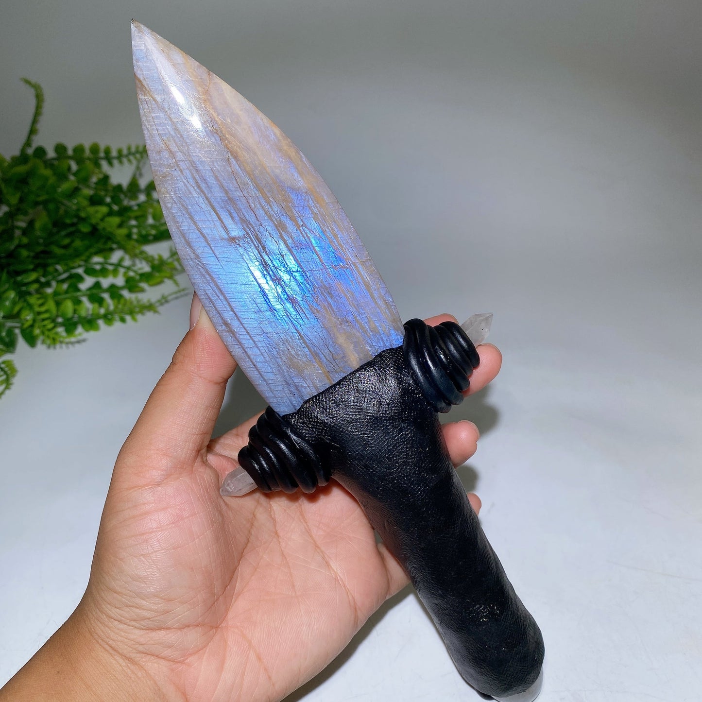 Natural Crystal Sword Carving with Resin Handle Crystal Healing Bulk Wholesale