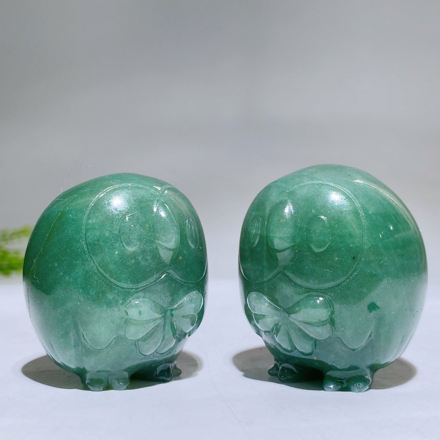 2.0" Natural Green Acenturine Rowlet Pokemon Carving Crystal Healing Bulk Wholesale
