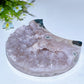 Pink Amethyst Cluster Moon Shape Carving Crystal Healing Bulk Wholesale