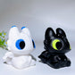 2.8" White Jade Black Obsidian Toothless Carving Crystal Healing Bulk Wholesale