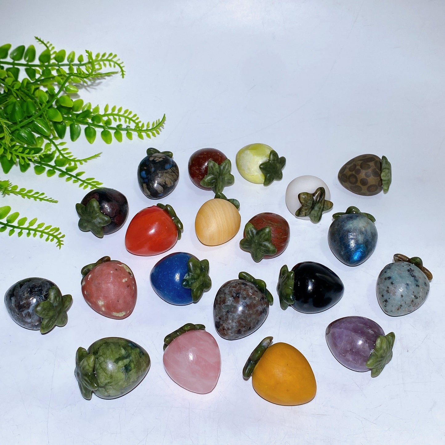 1.6" Crystal Fruit Cherry Tomato Carving Crystal Healing Bulk Wholesale