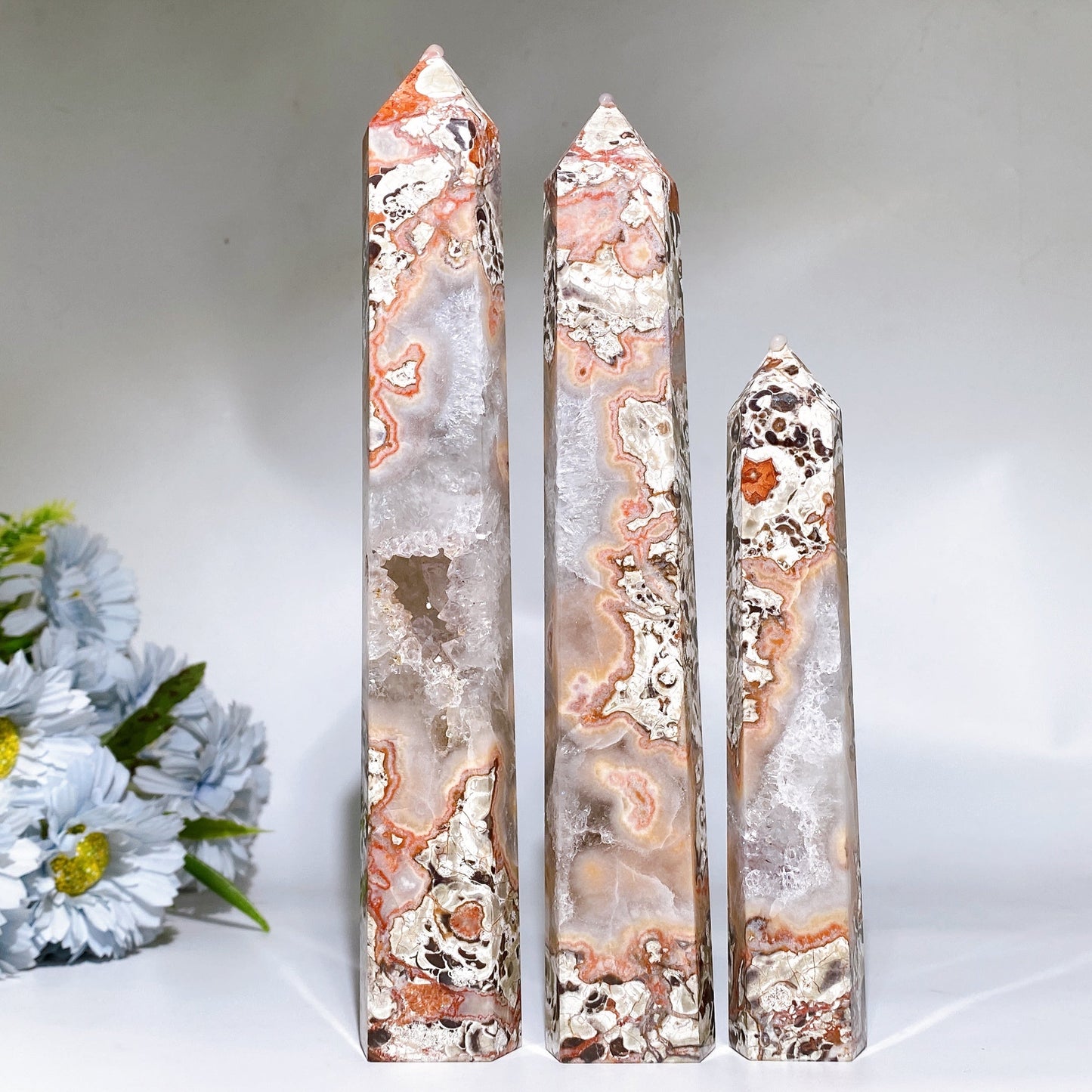 15-30cm Druzy Money Agate Tower Crystal Healing Bulk Wholesale