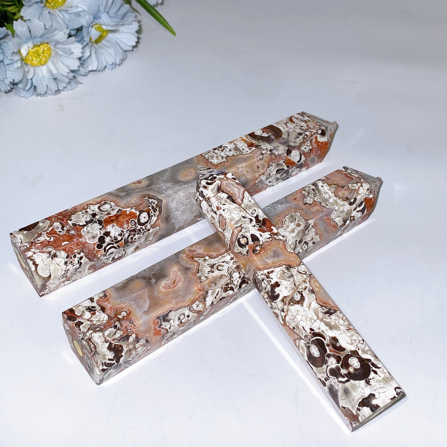 15-30cm Druzy Money Agate Tower Crystal Healing Bulk Wholesale