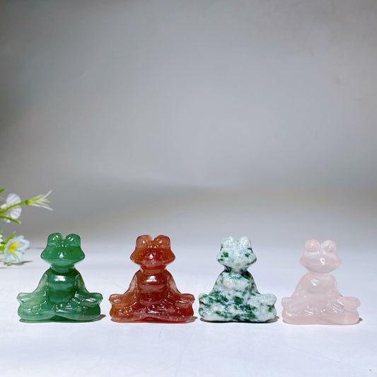 1.5" Crystal Yoga Frog Carving Crystal Healing Bulk Wholesale