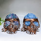 Fluorite Celestite Raw Chips Resin Skull Lamp with USB Crystal Healing Bulk Wholesale
