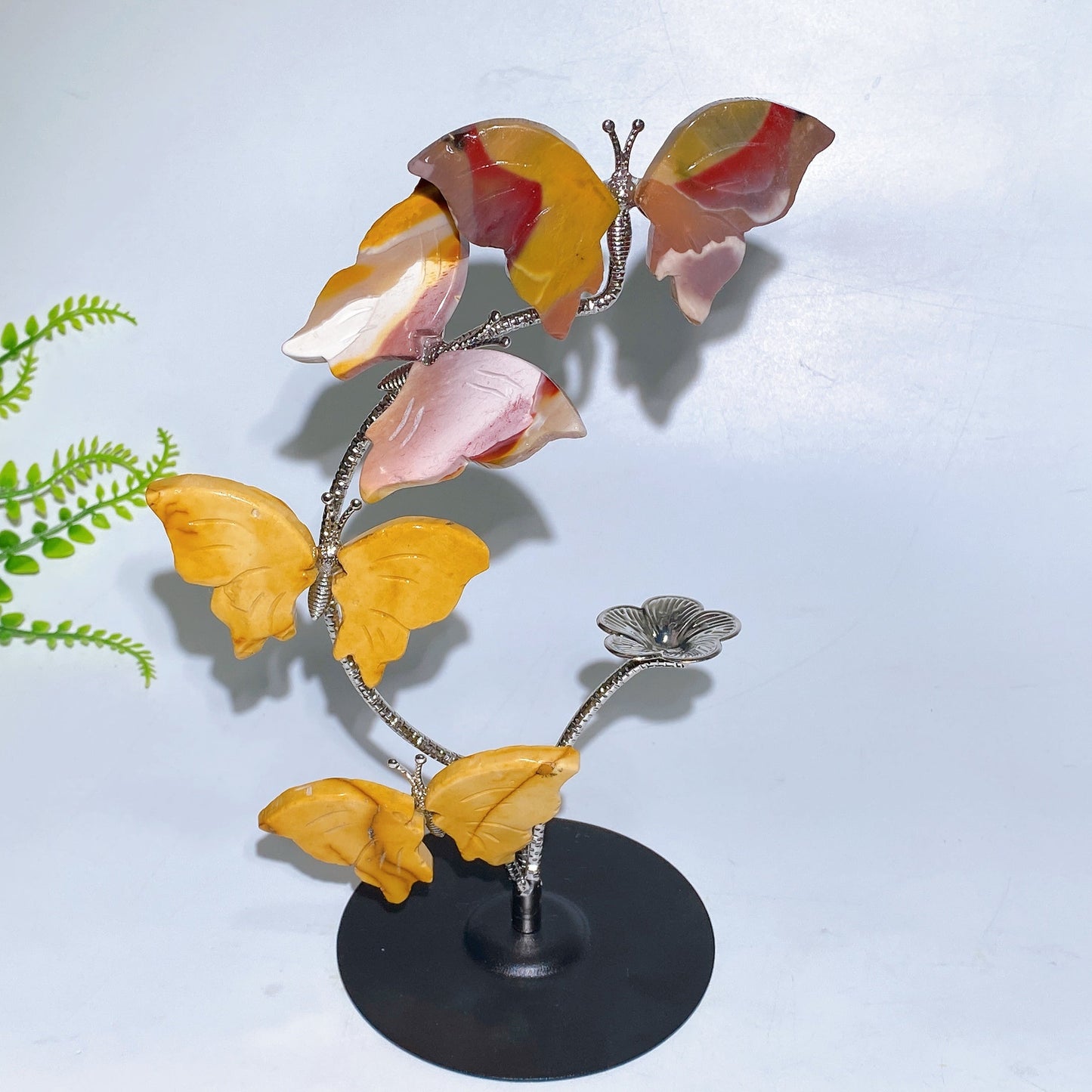 21cm Natrual Butterfly Sphere Holder Crystal Healing Bulk Wholesale