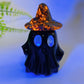 2.2" Natural Obsidian Ghost with Witch's Hat Halloween Carving Crystal Healing Bulk Wholesale