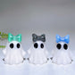 1.8" Natural White Jade Ghost with Bow Halloween Carving Crystal Healing Bulk Wholesale