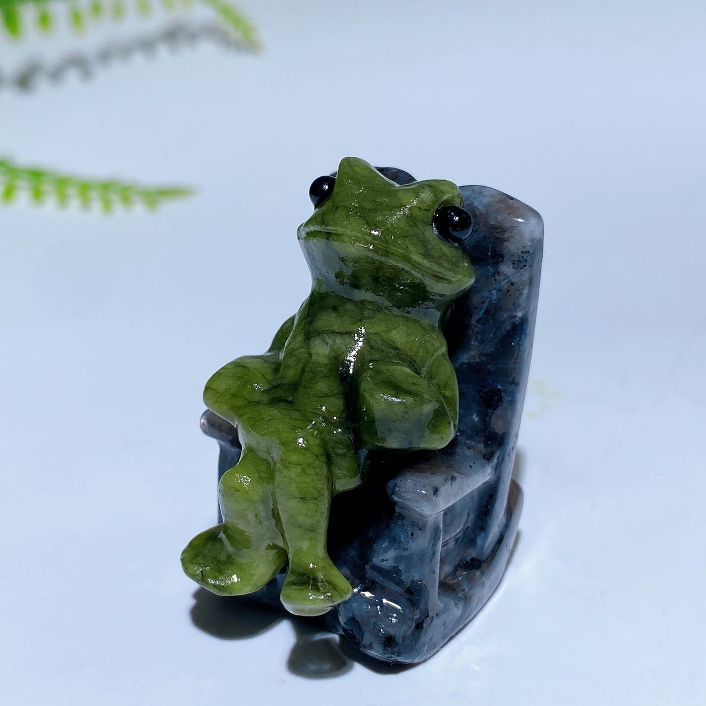 1.6" Natural Crystal Frog in Chair Carving Crystal Healing Bulk Wholesale