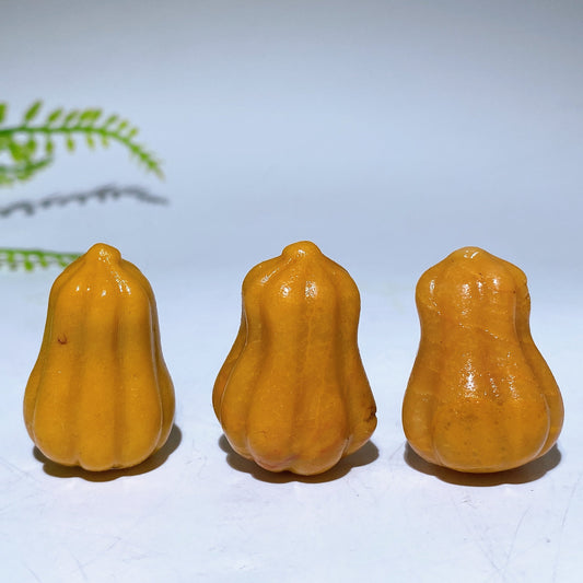 1.2" Natural Yellow Jade Pumpkin Vegetable Carving Crystal Healing Bulk Wholesale