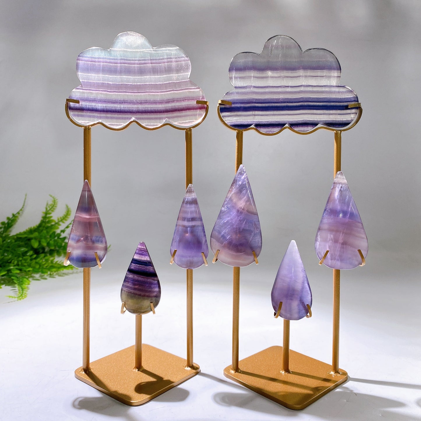 Natural Crystal Cloud Raindrop Carving with Stand Free Form Crystal Healing Bulk Wholesale