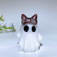 1.8" Natural White Jade Ghost with Bow Halloween Carving Crystal Healing Bulk Wholesale