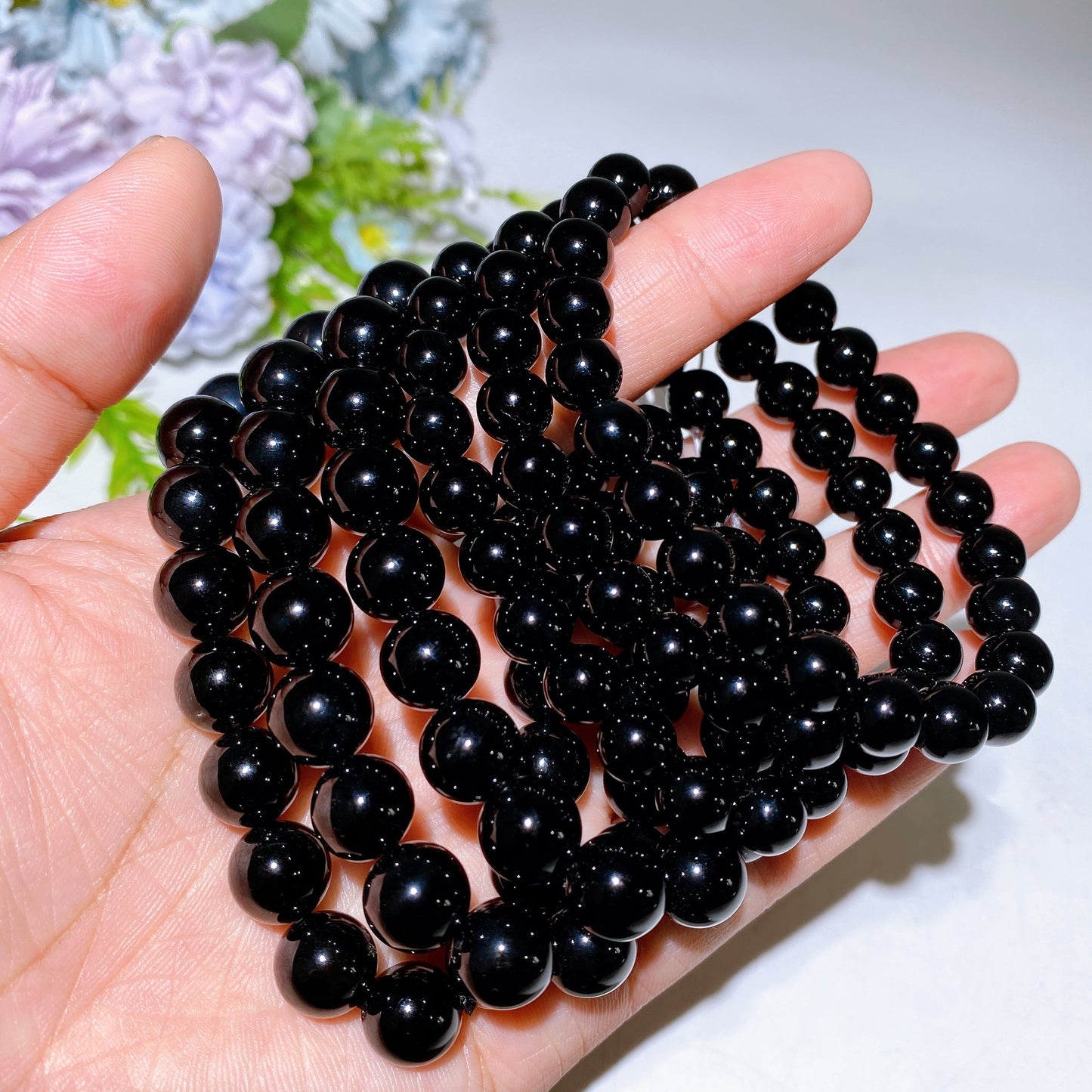 8mm 10mm Black Onyx Bracelet Crystal Healing Bulk Wholesale
