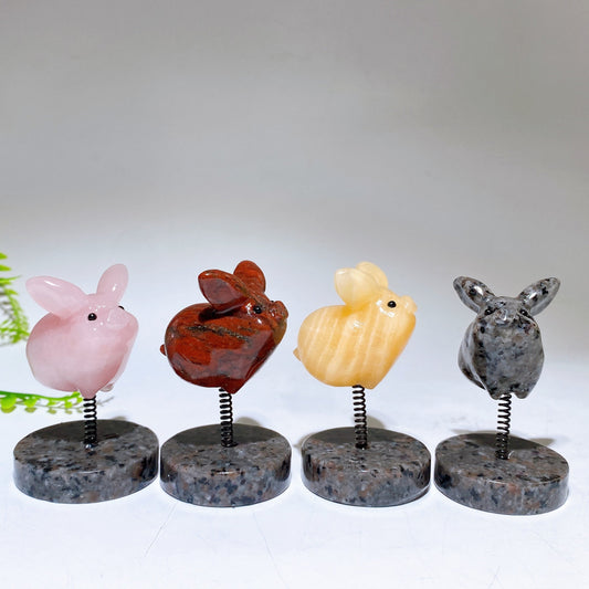1.6" Natural Crystal Pig Carving with Yooperlite Base Crystal Healing Bulk Wholesale