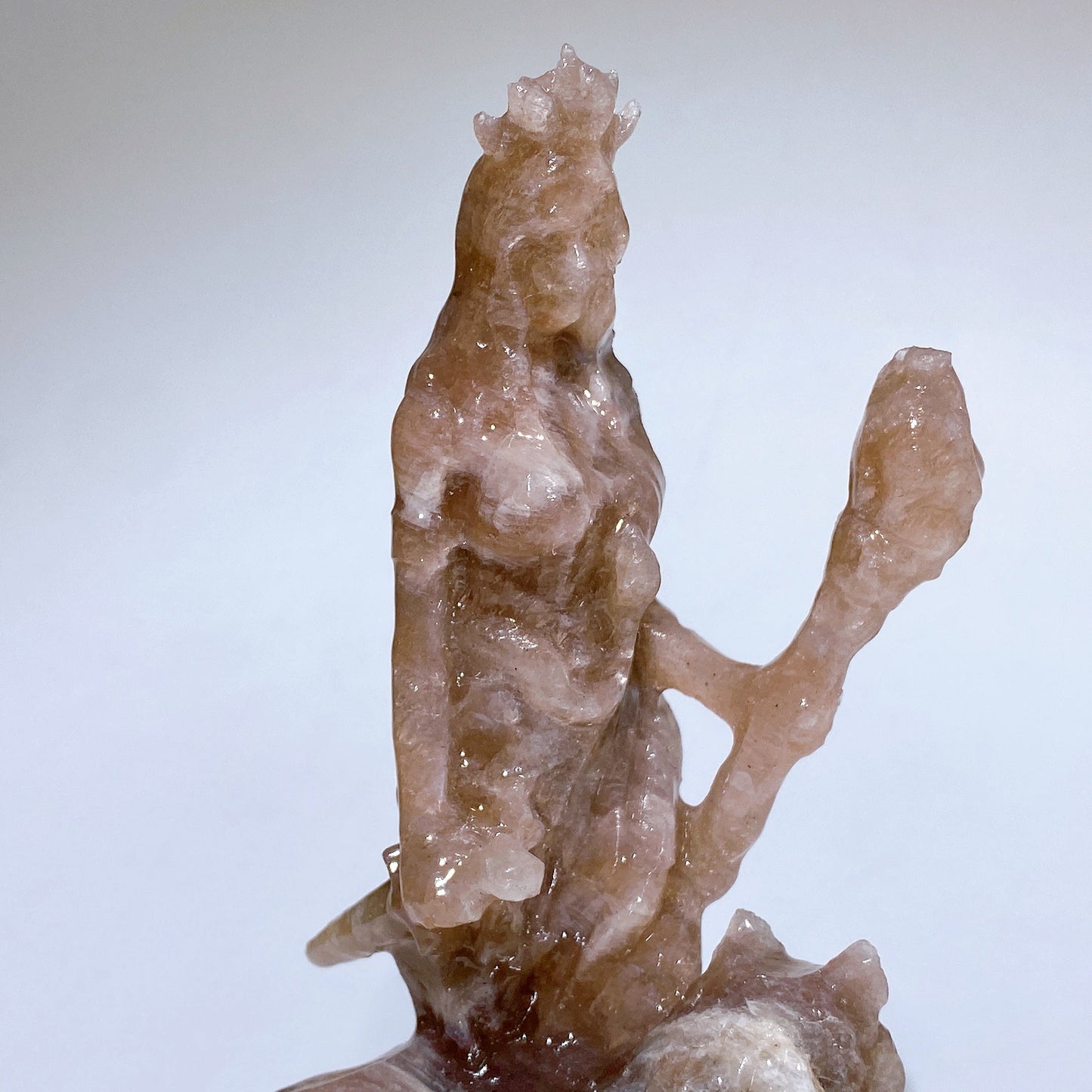 6.2" Natural Crystal Hecate with Wolf Carving Crystal Healing Bulk Wholesale