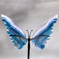 Large Unique Blue Green Fluorite Butterfly Wings Carving with Stand Crystal Healing Bulk Wholesale
