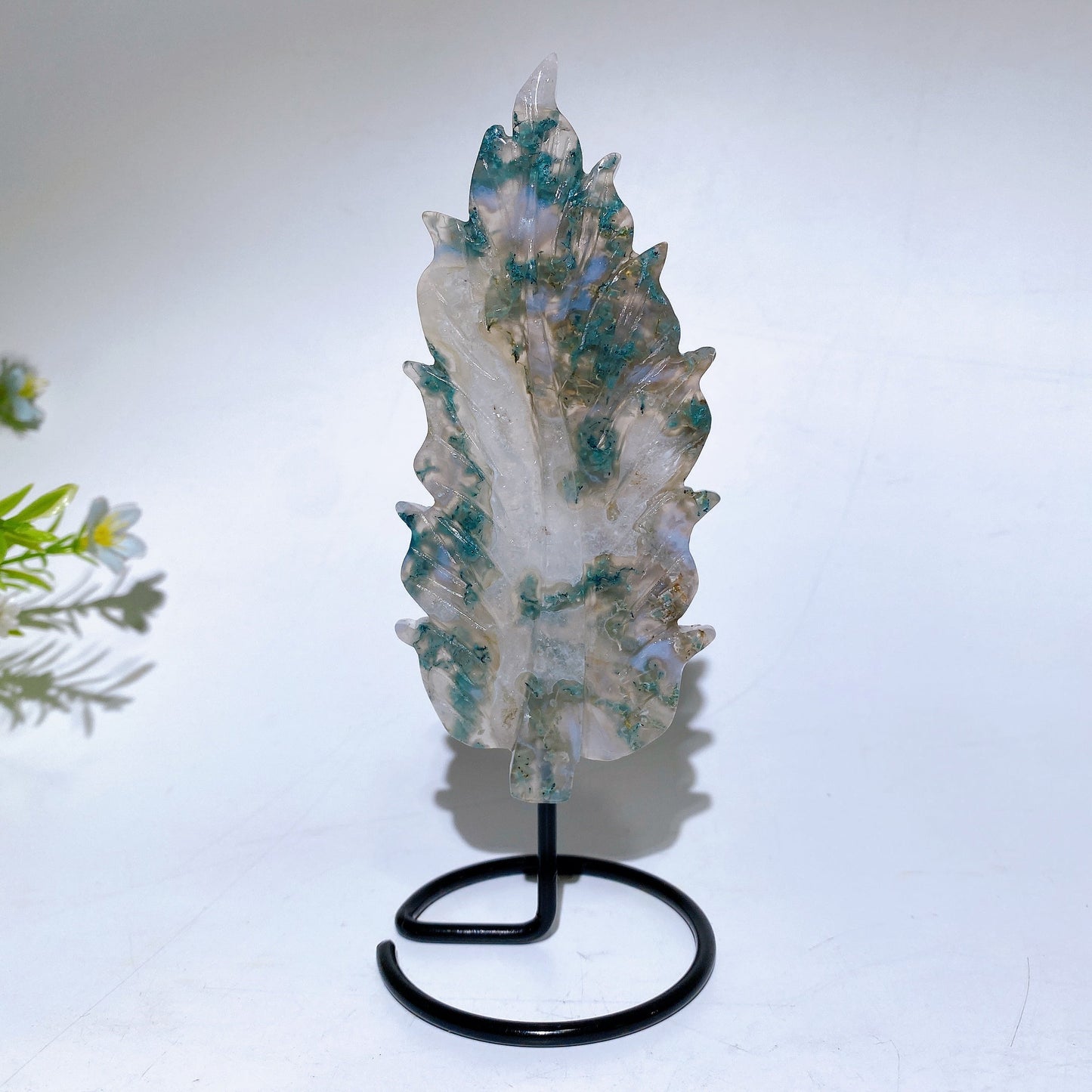 Natural Crystal Feather Carving with Stand Crystal Healing Bulk Wholesale