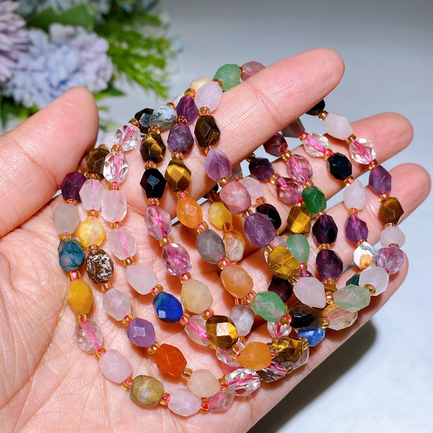 Mixed Crystal Faceted Bracelet Crystal Healing Bulk Wholesale