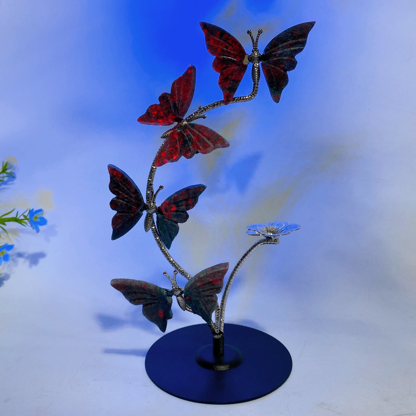 21cm Natrual Butterfly Sphere Holder Crystal Healing Bulk Wholesale