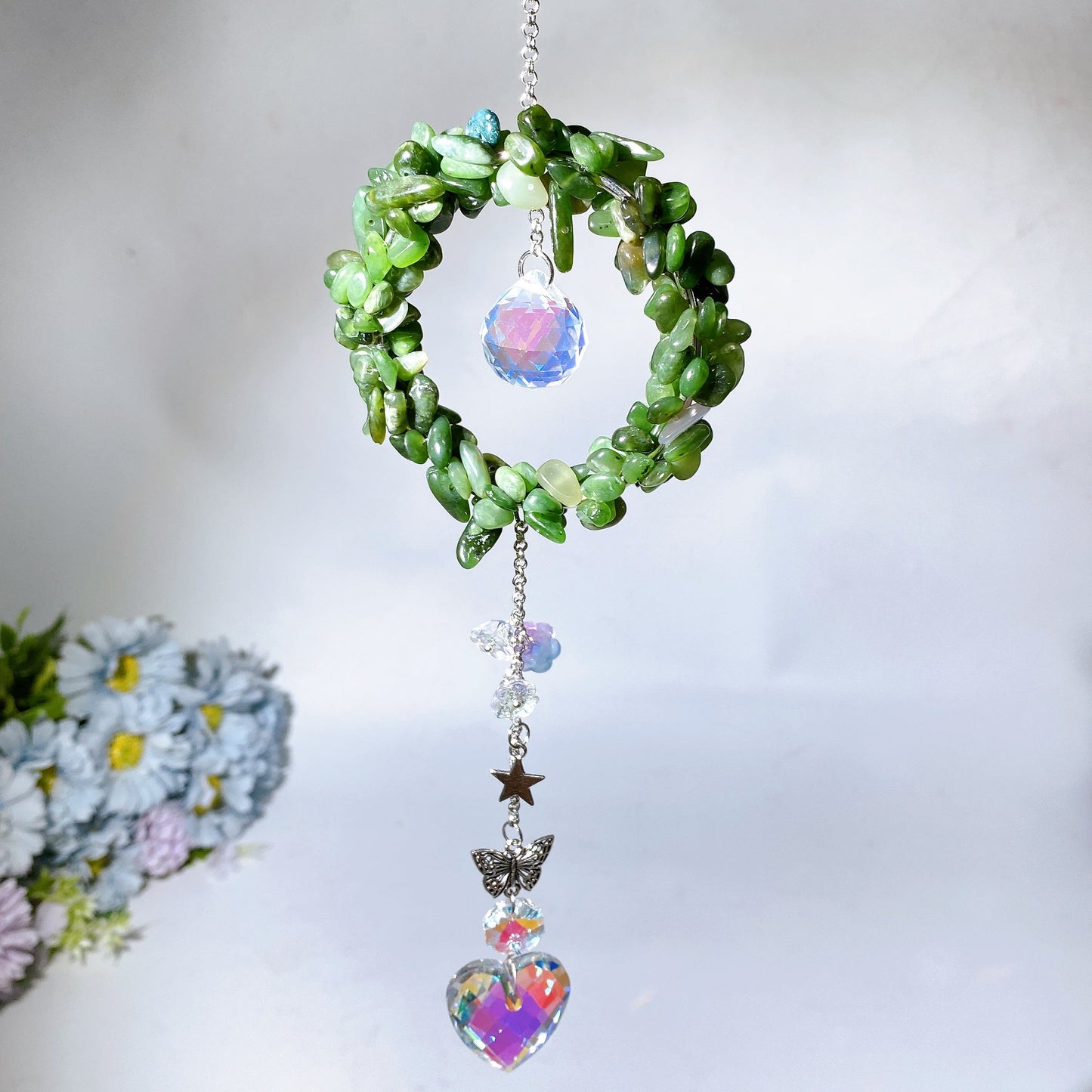 Crystal Chips Suncatcher Hanging Ornament Crystal Healing Bulk Wholesale