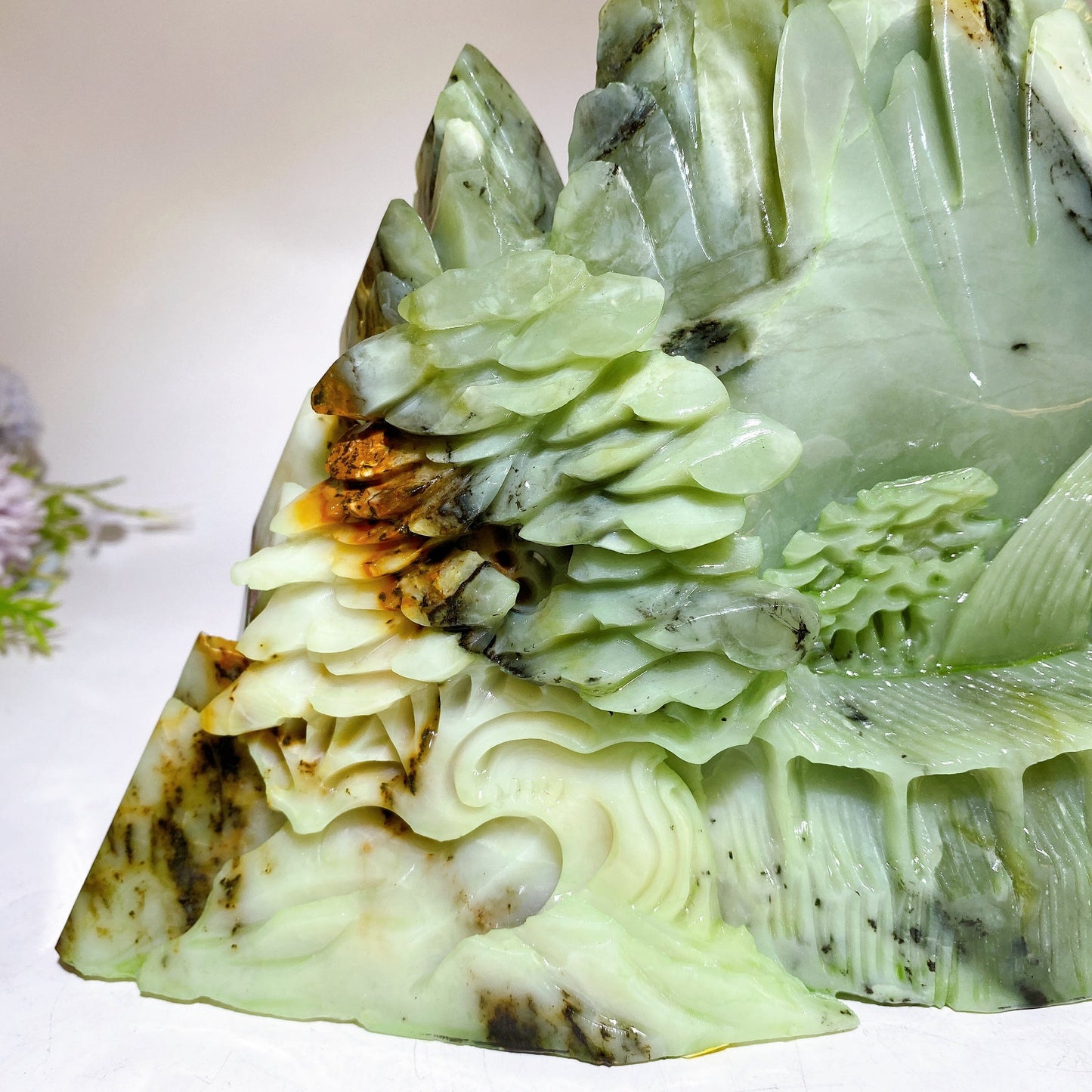 31cm Large Unique Jade Landscape Scenery Carving Crystal Healing Bulk Wholesale