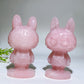 4.1" Rose Quartz Labubu Carving Crystal Healing Bulk Wholesale