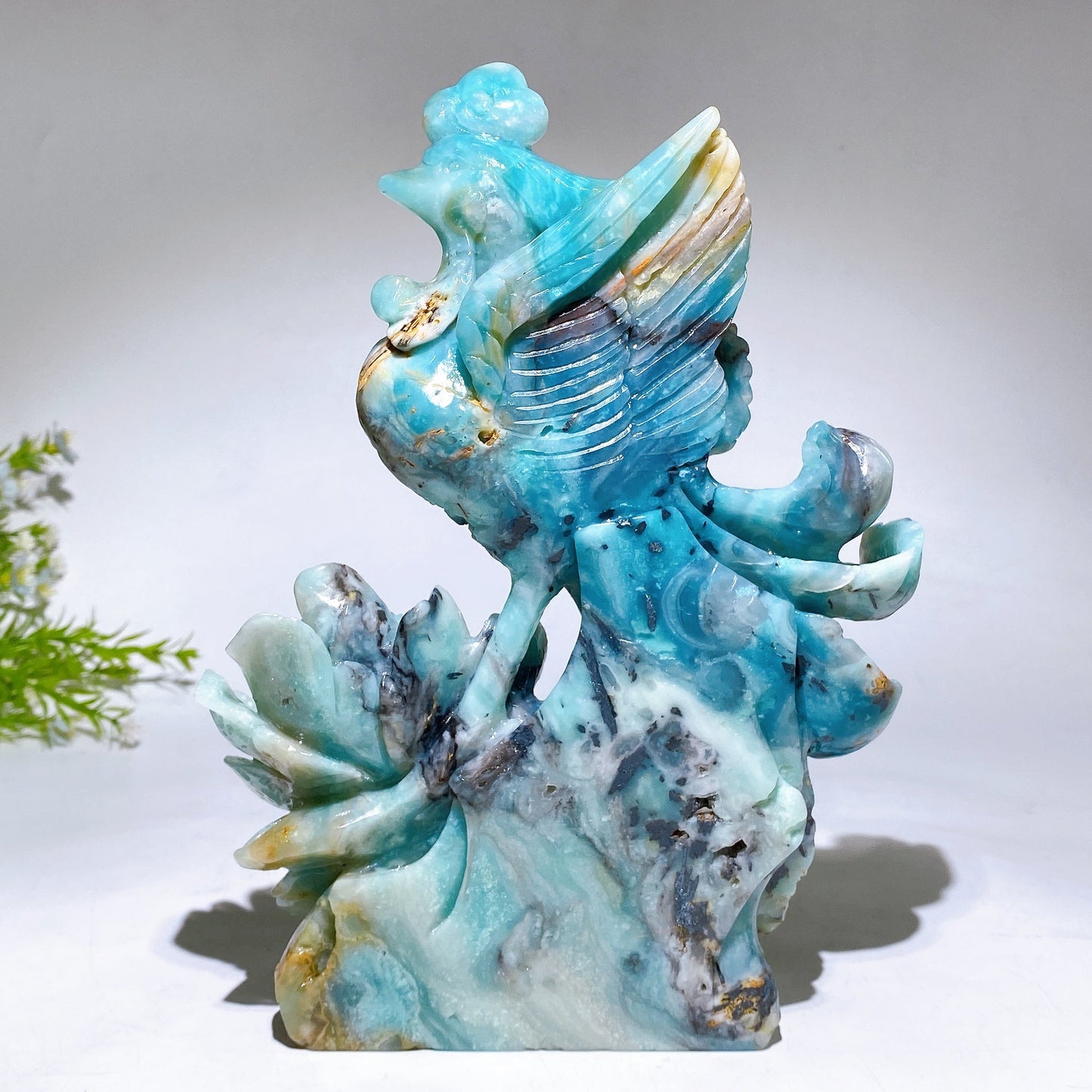 24cm Hand Carved Natural Caribbean Calcite Phoenix Crystal Healing Bulk Wholesale